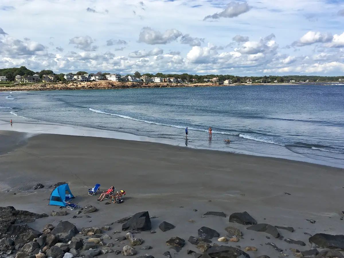 Surf rolling onto Short Sands Beach, York Beach, Maine